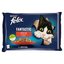 Felix Fantastic kapsičky pre mačky hovädzie, kura v želé 4 x 85 g