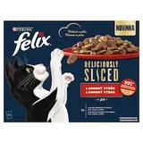 Felix Deliciously Sliced kapsičky pre mačky hovädzie, kura, kačica, morka v želé 12 x 80 g