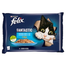Felix Fantastic kapsičky pre mačky losos, platesa v želé 4 x 85 g