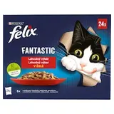Felix Fantastic kapsičky pre mačky kura, hovädzie, králik, jahňacie v želé 24 x 85 g