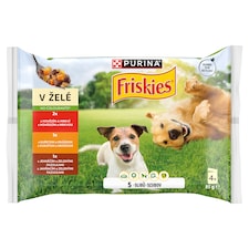 Friskies Adult kapsičky pre psov hovädzie, kura, jahňacie v želé 4 x 85 g