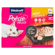 Vitakraft Poésie Délice Meat Selection kompletné krmivo pre dospelé mačky 6 x 85 g (510 g)
