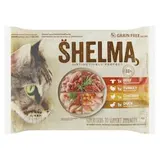 Shelma Dusené filetky bez obilia s kuracinou, hovädzinou, kačacinou a morčacinou 4 x 85 g