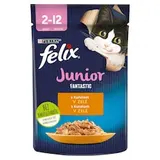 Felix Fantastic Junior kapsička pre mačiatka kura v želé 85 g