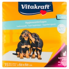 Vitakraft Hygienické podložky pre šteňatá 60 x 60 cm 15 ks