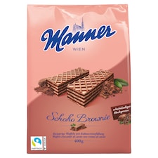 Manner Schoko Brownie chrumkavé kakaové oblátky s krémovou kakaovou náplňou 400 g