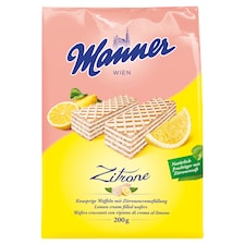 Manner Zitrone chrumkavé oblátky s krémovou náplňou s príchuťou citróna 200 g