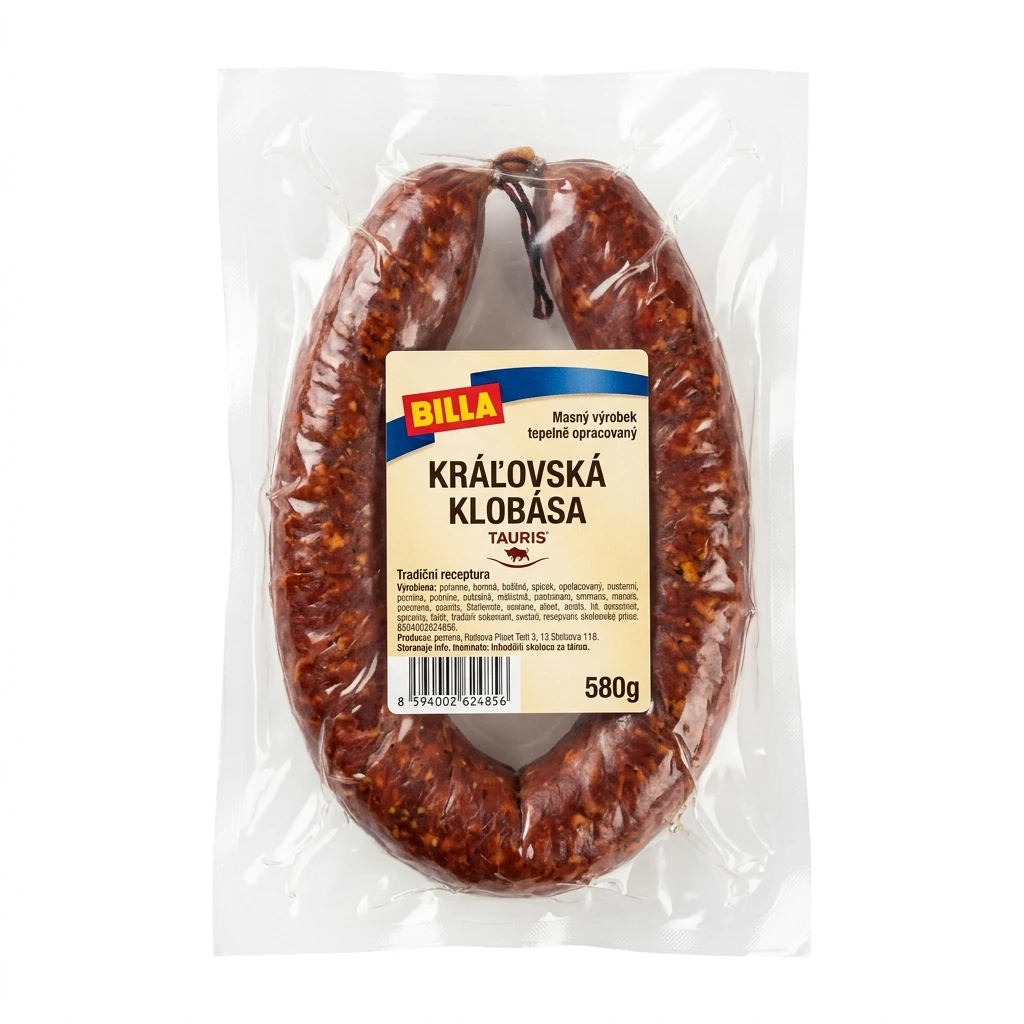 BILLA KRÁĽ.KLOBÁSA 580G TAURIS