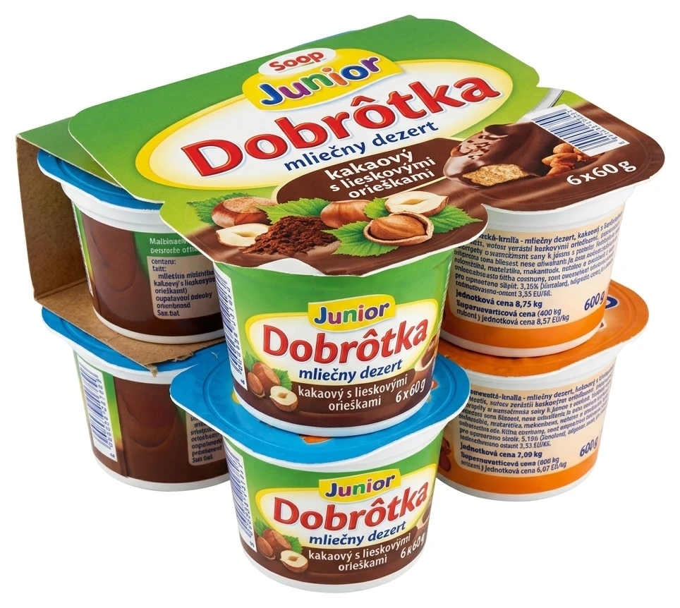 Junior Dobrôtka mliečny dezert kakaový s lieskovými orieškami