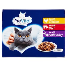 PreVital Kompletné krmivo pre dospelé mačky v želé 12 x 100 g