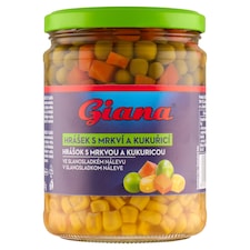 Giana Hrášok s mrkvou a kukuricou v slanosladkom náleve 460 g