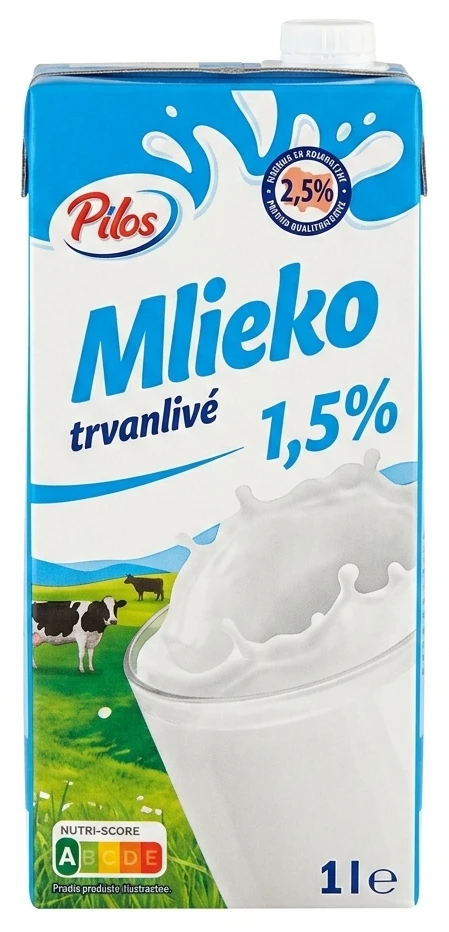 Mlieko trvanlivé 1,5%