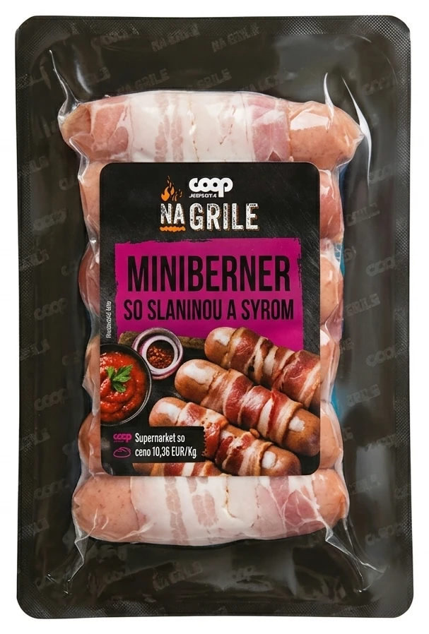 Miniberner so slaninou a syrom