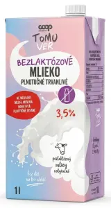 TOMU VER Bezlaktózové mlieko plnotučné trvanlivé 3,5%