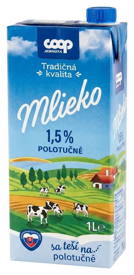 Tradičná kvalita Mlieko polotučné 1,5%