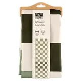 F&F Home Green Checkered sprchový záves 180 x 180 cm