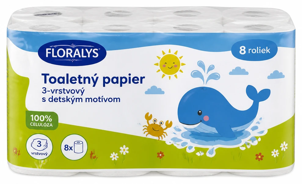 Toaletný papier 3-vrstvový s detským motívom