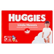 Huggies Little Movers plienky veľkosť 5 pre deti s hmotnosťou 11-25 kg 42 ks