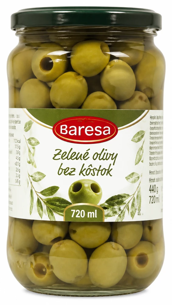 Zelené olivy bez kôstok