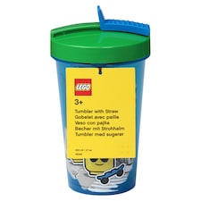 Lego Iconic Boy Transparent Blue hrnček so slamkou 500 ml