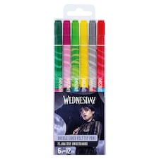 Wednesday Obojstranné fixky 12 farieb 6 ks
