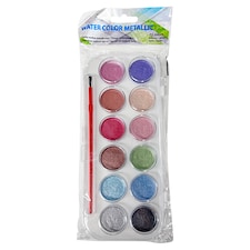 Akvarelové farby metalické priemer 2,8 cm 12 farieb