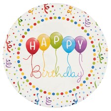 Decorata Party Happy Birthday papierové taniere 23 cm 8 ks