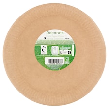 Decorata Industrial Compostable papierové taniere 23 cm 8 ks