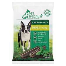 Pet Specialist Dentálna žuvacia tyčinka s mätou a petržlenom pre malé psy 7 ks 110 g