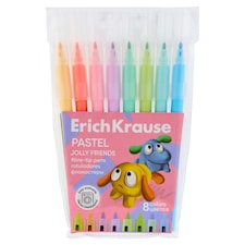 Erich Krause Pastel Jolly Friends umývateľné fixky 8 ks