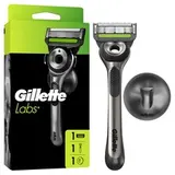 GilletteLabs Holiaci Strojček S Exfoliačným Prúžkom, 1 Rukoväť, 1 Holiaca Hlavica, 1 Nástenný Držiak
