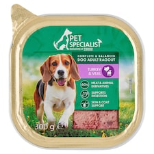 Pet Specialist Kompletné krmivo pre dospelé psy paštéta s morčacinou a teľacinou 300 g