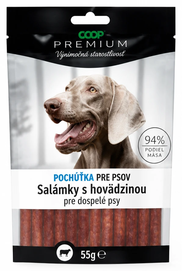 Salámky s hovädzinou pre dospelé psy