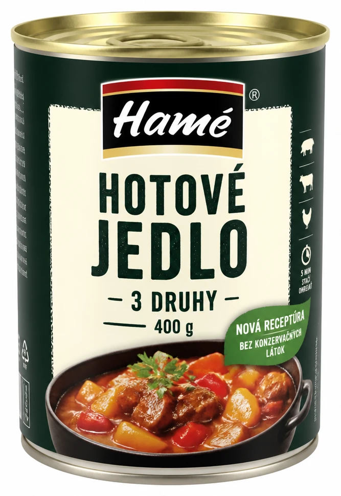 Hamé hotové jedlo 3 druhy
