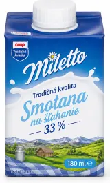 Tradičná kvalita Smotana na šľahanie 33%