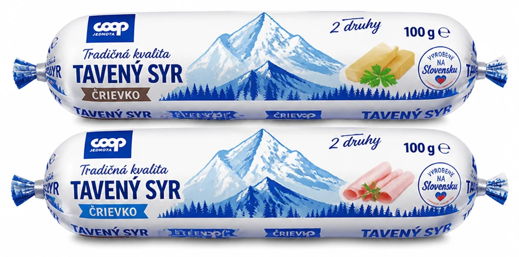 Tradičná kvalita Tavený syr črievko 2 druhy