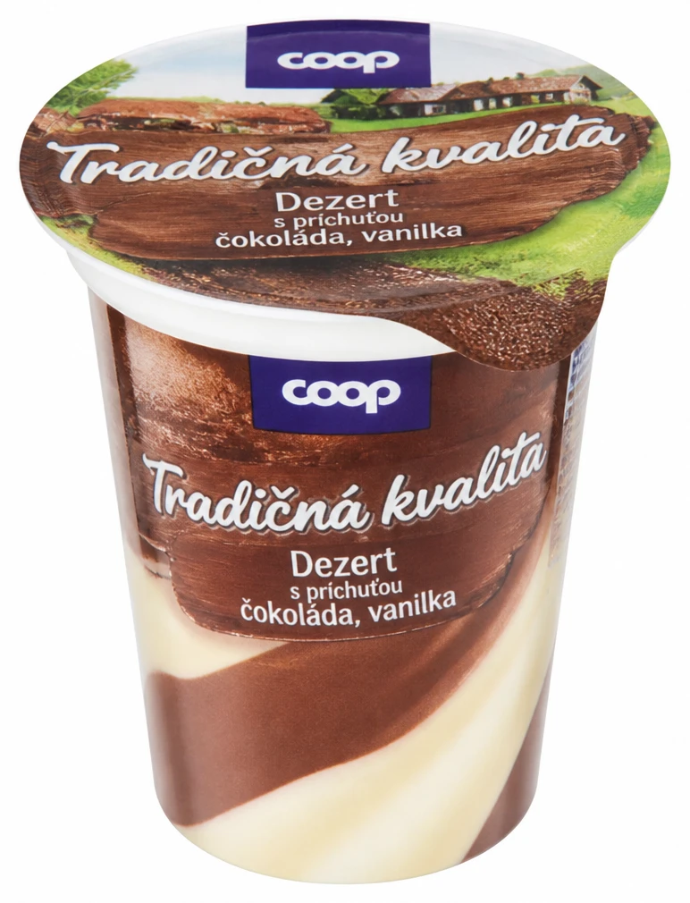 Tradičná kvalita Dezert s príchuťou čokoláda, vanilka