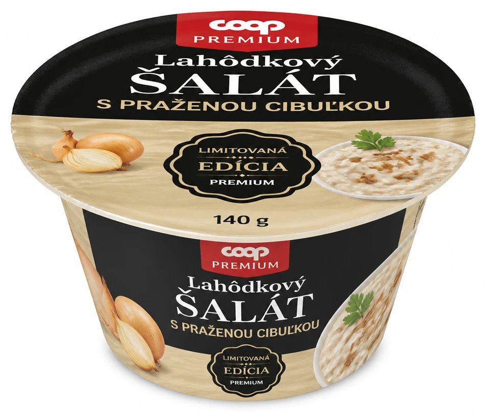 Lahôdkový šalát s praženou cibuľkou