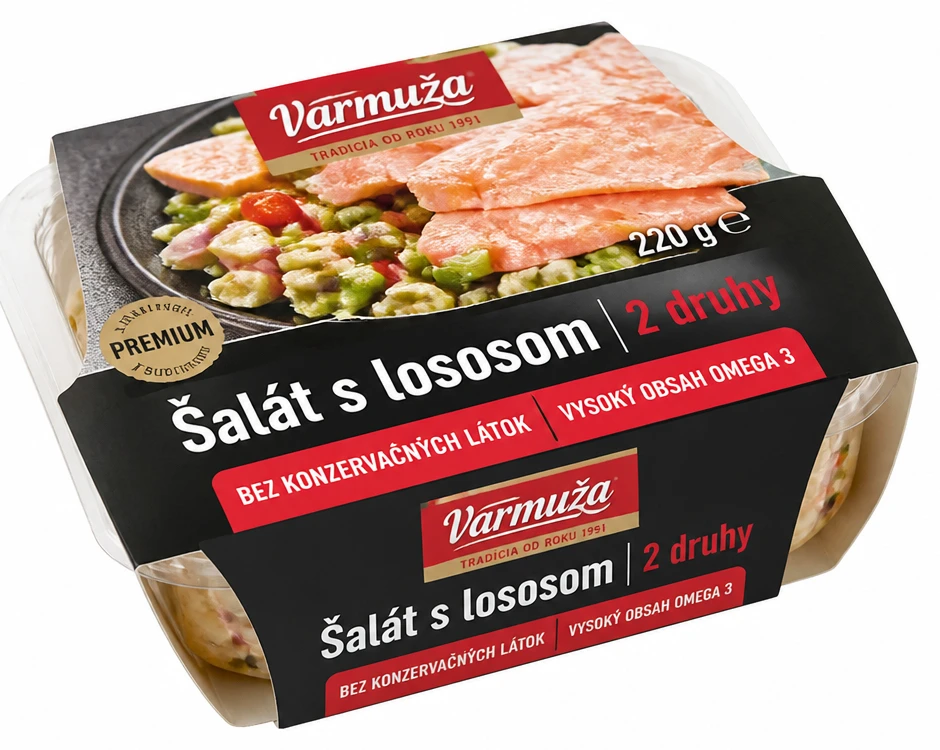 Šalát s lososom 2 druhy