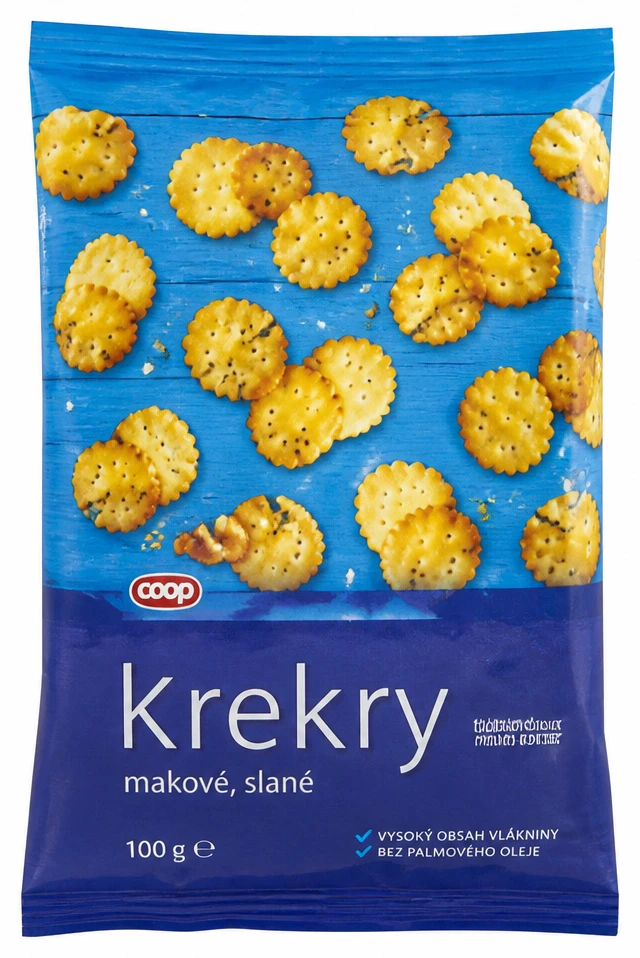 Krekry makové, slané