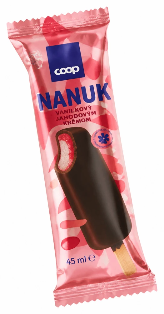 Nanuk vanilkový s jahodovým krémom