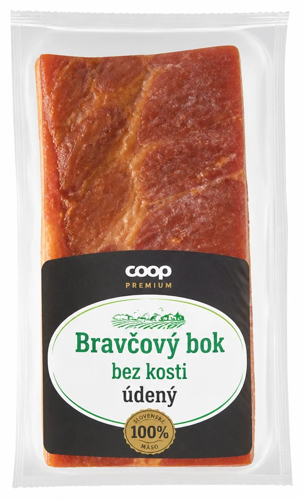 Bravčový bok bez kosti údený