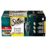 Sheba Fresh & Fine Kompletné mokré krmivo pre dospelé mačky v šťave 50 x 50 g (2,5 kg)
