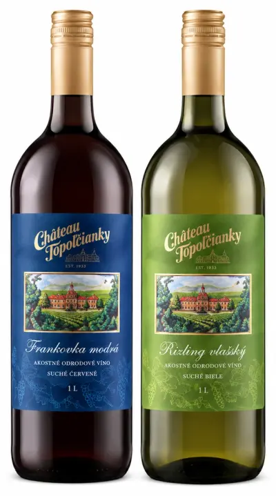 Château Topoľčianky biele, červené víno rôzne druhy