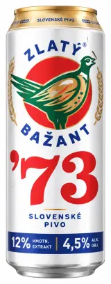 Zlatý Bažant '73 svetlé pivo, 12 % plechovka