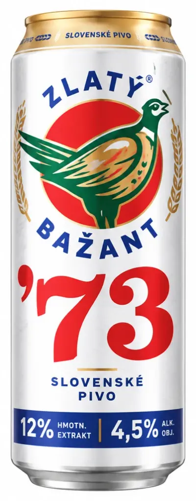 Zlatý Bažant '73 svetlé pivo, 12 % plechovka