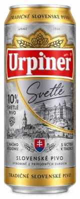 Urpiner svetlé pivo, 10 % plechovka