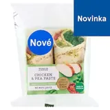 Pšeničná placka s kuracím mäsom, hráškovou nátierkou, špenátom a paradajkami 170 g